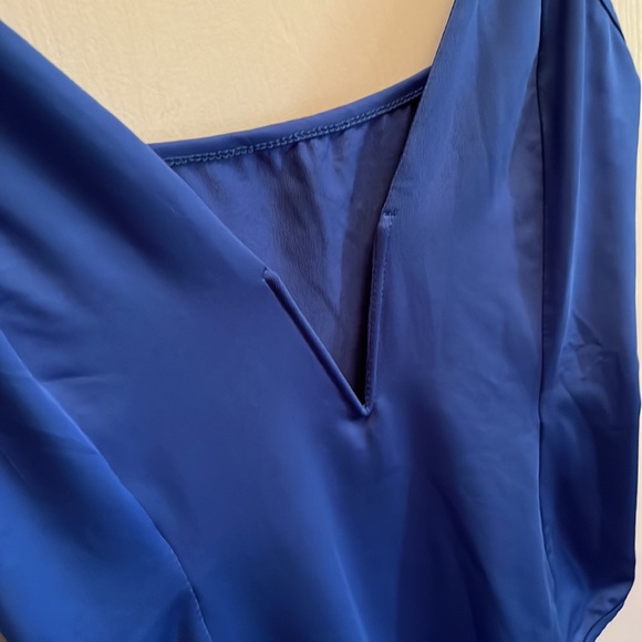 Blue, low cut body suit - Picture 2 of 3